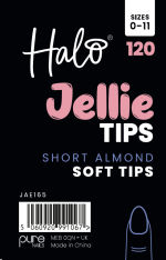 Halo Jellie Nail Tips Short Almond 120 pack (Size 0-11)