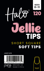 Halo Jellie Nail Tips Short Square 120 pack (Size 0-11)
