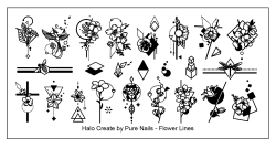 Stamping Plate - Flower Lines