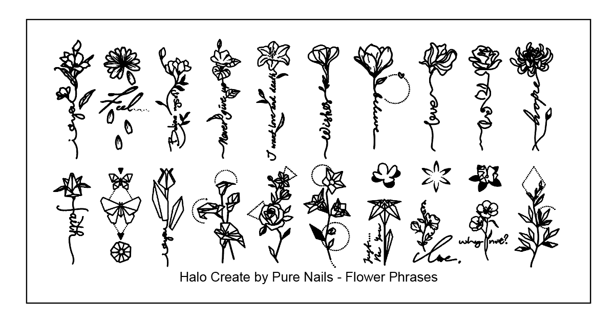 NS509 Stamping Plate - Flower Phrases - Afbeelding 1