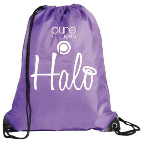 Halo Nylon Bag met trekkoord Purple