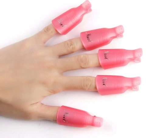 Pure Nails Soak Off Clips Pink Pk10